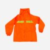 TRAJE IMPERMEABLE CHAQUETA Y PANTALON (NARANJA CON FRANJAS VERDES)